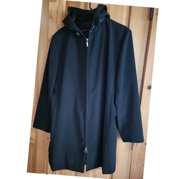 Anne Klein Classic Lined Hooded Jacket - Black (Sz XL) - Picture 2 of 8